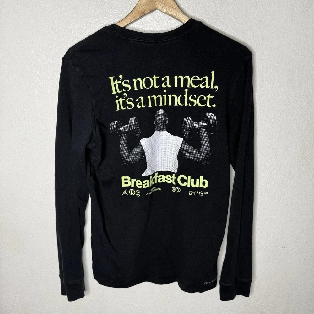 Jordan Breakfast Club Black Long Sleeve Tee Shirt T-shirt Basketball Men's Small